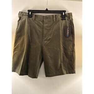 Laird Corduroy Shorts Mens 32 Olive Green Chino Stretch Performance Walking 9 In